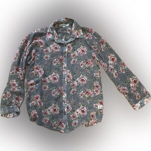 Women’s Pleione Size M Sheer Floral Blouse